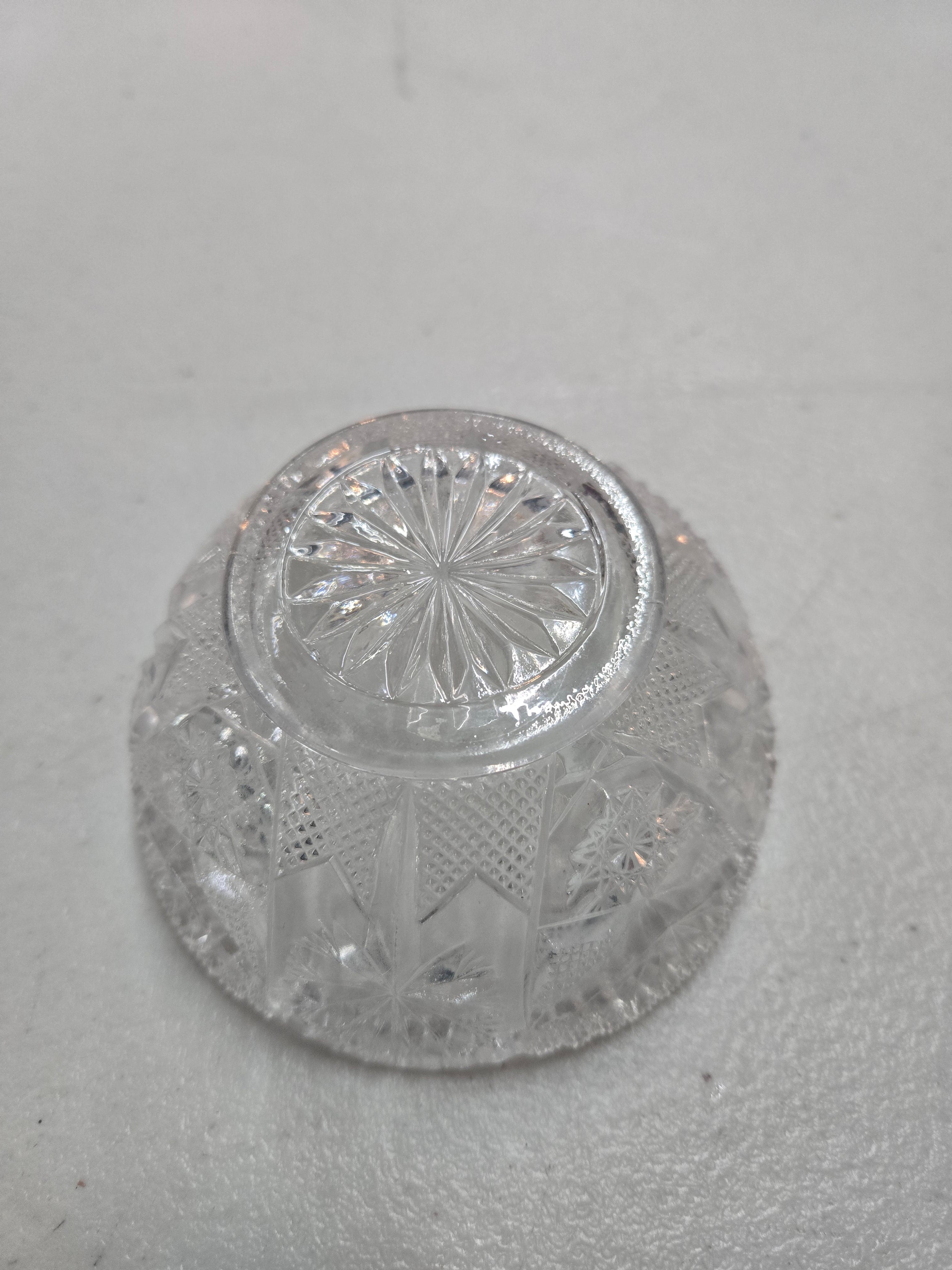 Vintage clear pressed glass candy bowl