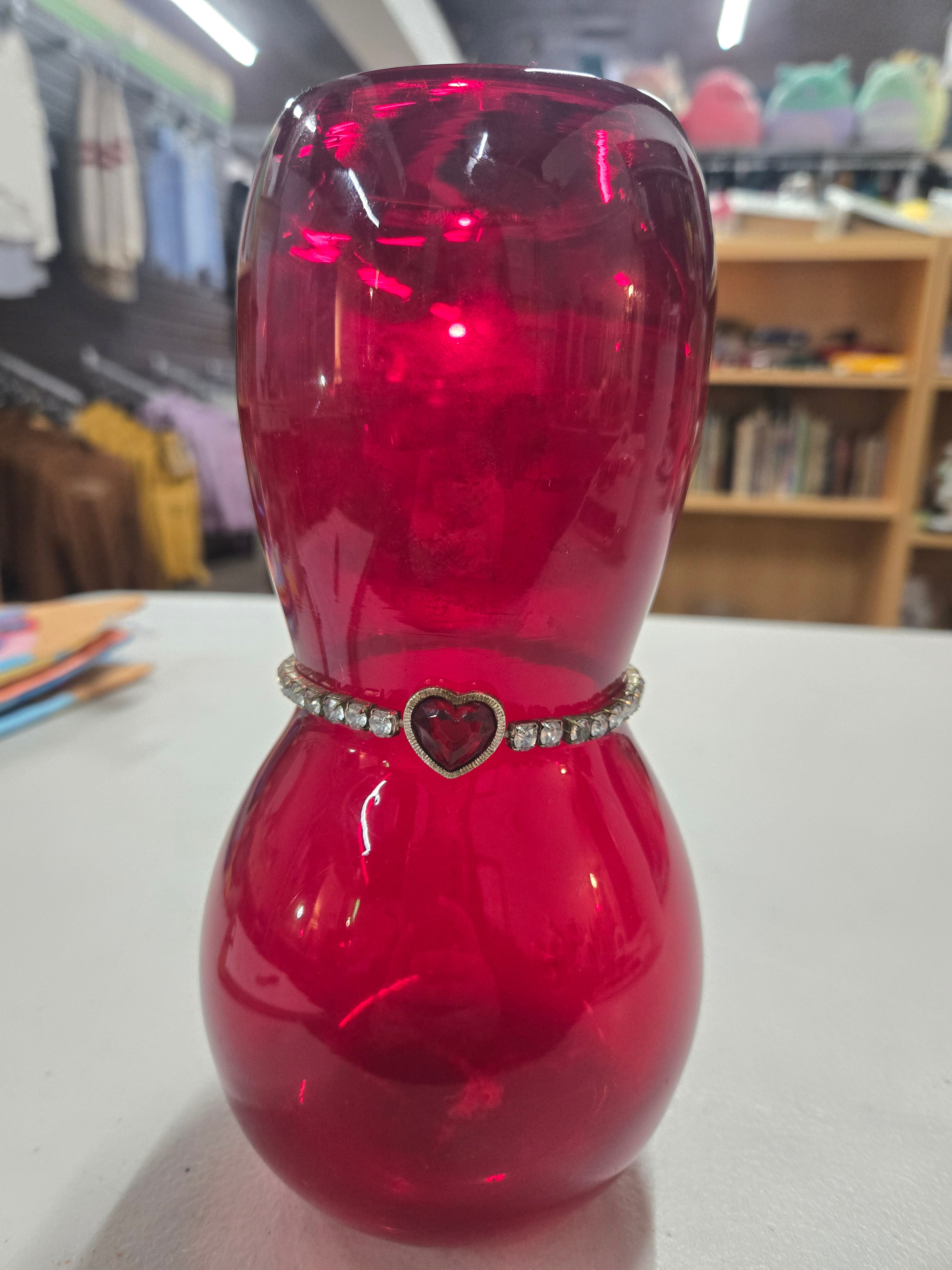 Vintage ruby redglass vase